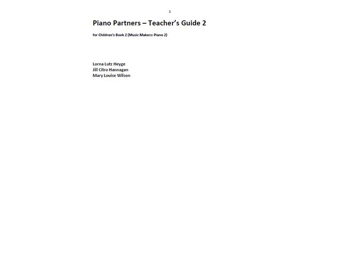 Piano Partners Teacher Guide 2